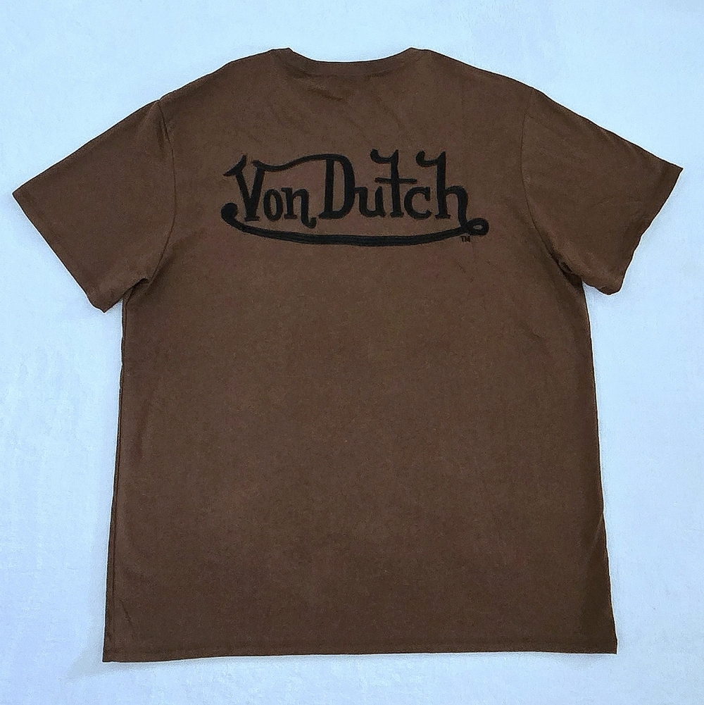 Von Dutch Brown🤎 Graphic Tee👕 with Black🖤 Logo - NWT